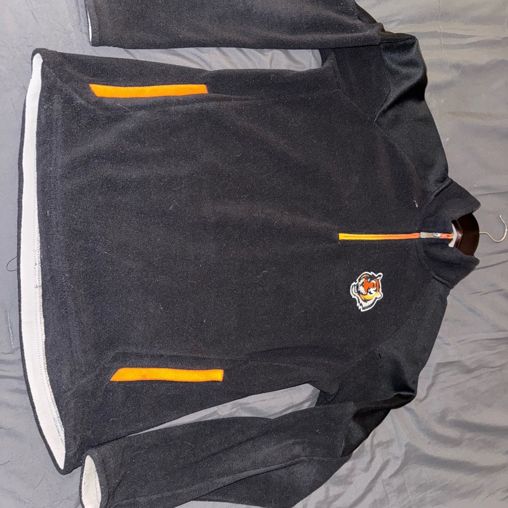 NFL Cincinnati Bengals Black and Orange Zip-Up Sweater
